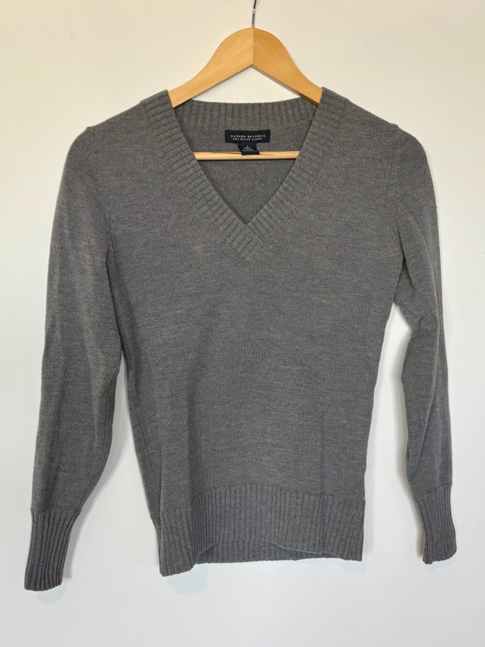 Gray wool Banana Republic V Neck sweater